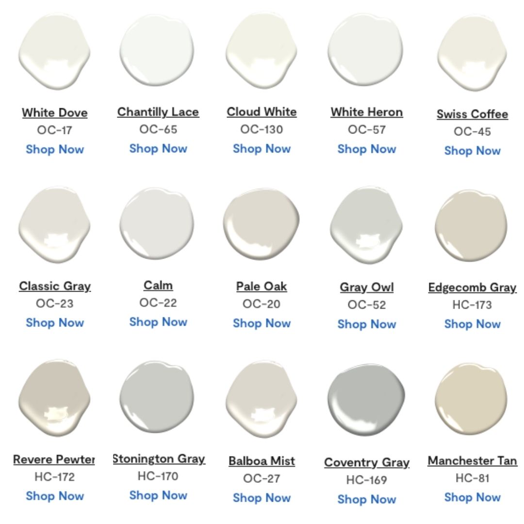 Best White BENJAMIN MOORE PAINT Colors for Kitchen Cabinets