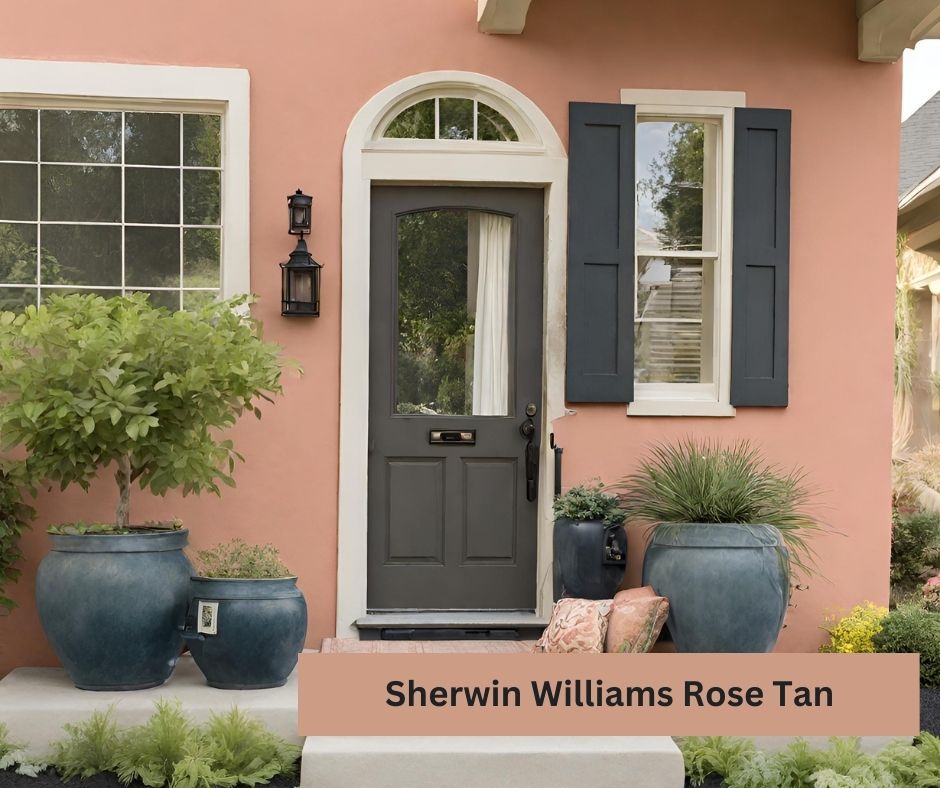 Image of Stucco Home Painted With Sherwin Williams Rose Tan